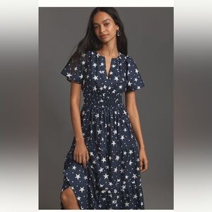 Anthropologie Navy Star Maxi Dress